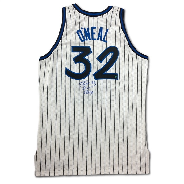 Shaquille ONeal 1992-93 Orlando Magic Game Used & Signed Rookie Home Jersey - "ROY" Inscription (Steiner)