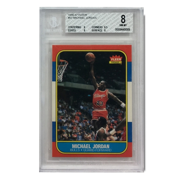 1986-87 Michael Jordan Fleer #57 Rookie Card Graded NM-MT BGS 8