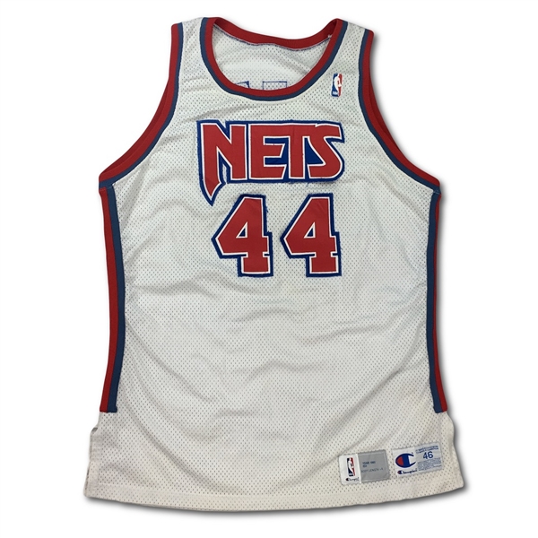 Derrick Coleman 1991-92 New Jersey Nets Game Used Home Jersey - Photo Matched (RGU LOA)