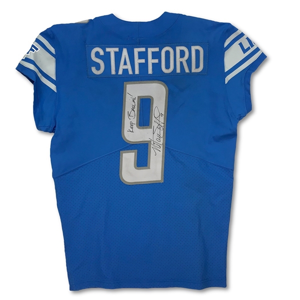 Matthew Stafford 9/24/2017 Detroit Lions Game Used & Signed Jersey - New Style! Photo Matched (RGU LOA)