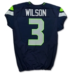 Russell Wilson 11/2/2014 Seattle Seahawks Game Used Home Jersey - Unwashed, Photo Matched (RGU, Seahawks COA)
