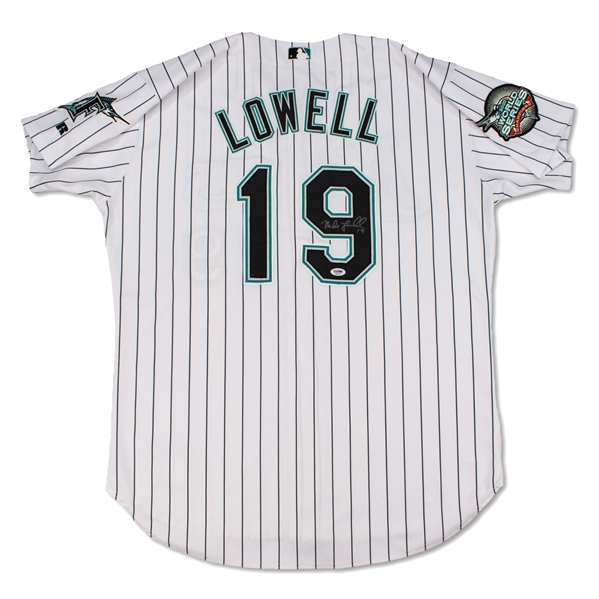 Mike Lowell 2004 Florida Marlins Game Used & Signed Jersey (Schneider Collection)