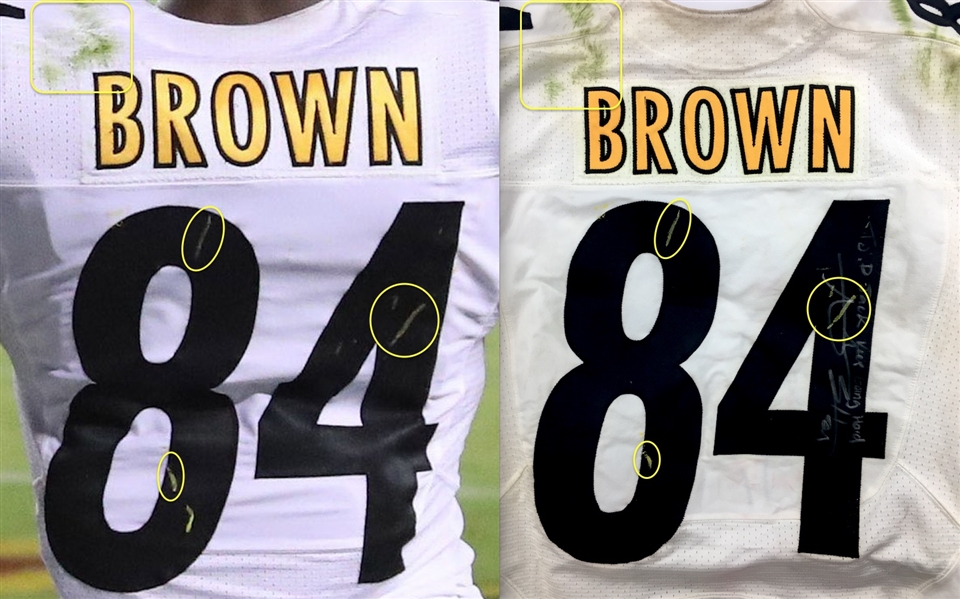 antonio brown game used jersey