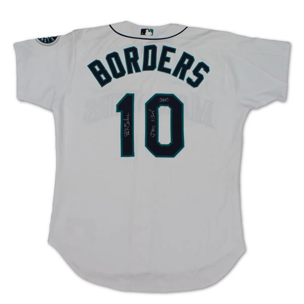 Pat Borders 2003 Seattle Mariners Game Used & Signed Jersey