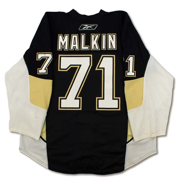 Evgeni Malkin 2008-09 Pittsburgh Penguins Game Used Home Jersey - Repair, Photo Matched (Penguins LOA)
