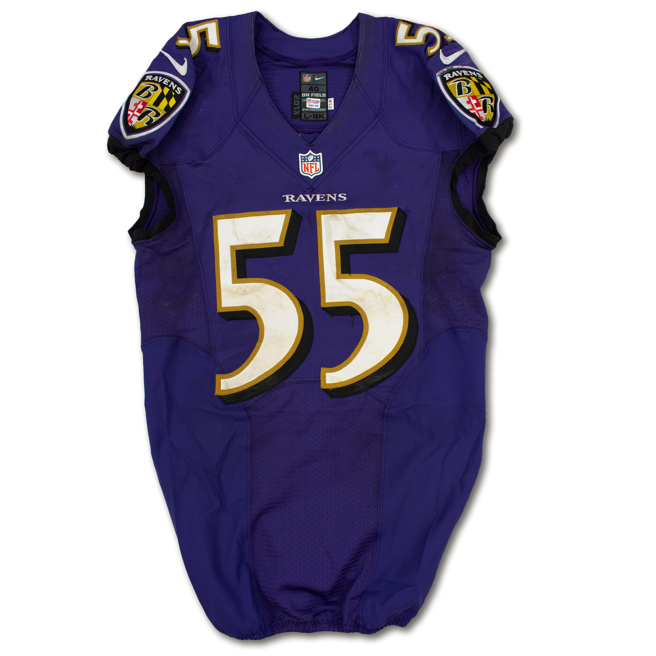 Lot Detail - Terrell Suggs 2013 Baltimore Ravens Game Used Home Jersey ...
