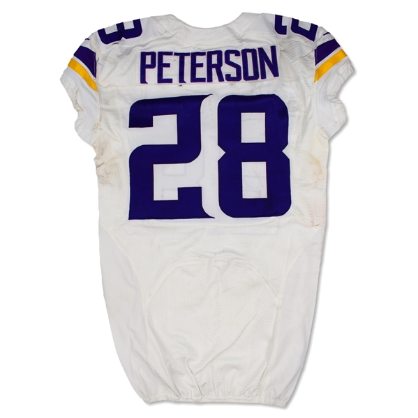 Adrian Peterson 12/8/13 Minnesota Vikings Game Worn Jersey - Photo Matched (RGU,NFL/PSA,Meigray LOA)