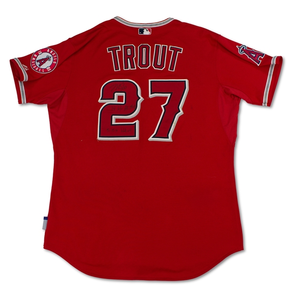 Mike Trout 5/15/14 Angels Game Used "1st Career Walk Off” Home Run Jersey - Photo Matched! 24 Games! 5 HRs! MVP! (MLB Auth/Anderson/Sports Investors)