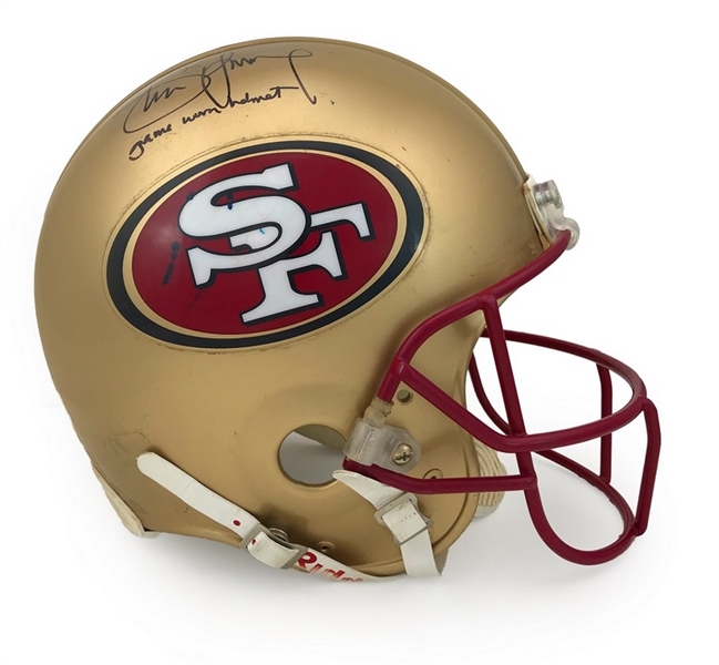 Steve Young 1997 San Francisco 49ers Game Worn & Signed Helmet - Young Hologram, Excellent Wear