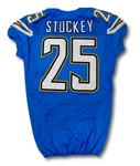 Darrell Stuckey 10/25/2015 San Diego Chargers Game Worn Jersey - Unwashed (Chargers LOA)