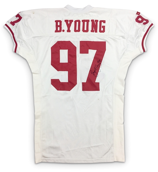 Bryant Young 1995 San Francisco 49ers Game Worn & Signed Road Jersey (49ers LOA)