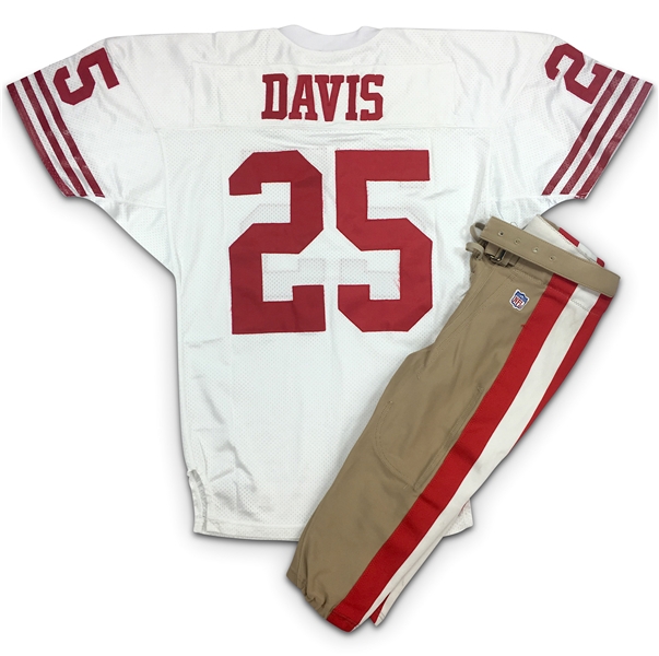 Eric Davis 1995 San Francisco 49ers Game Worn Road Jersey & Pants (49ers LOA)