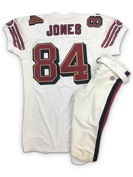Brent Jones 1997 San Francisco 49ers Game Worn Road Jersey & Home Pants Set