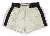 Muhammad Ali Photo Matched Title Fight Worn Boxing Trunks vs Larry Holmes, Extended Wear - Only Known Photo Matched Ali Trunks (RGU)