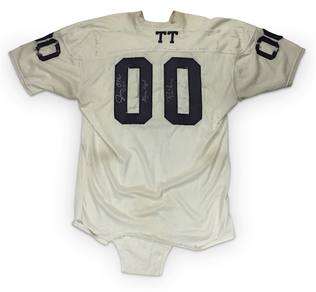 Jim Otto Late 1960s Oakland Raiders Game Worn & Signed Road Jersey - 14 Repairs, Perfect Style Match, Tremendous Wear (MEARS/Otto LOA)