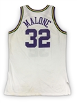 Karl Malone Photo Matched 1994-95 Utah Jazz Game Worn Home Jersey *RARE* - 25 Points 10 Rebs, Season Long Wear! (RGU LOA)