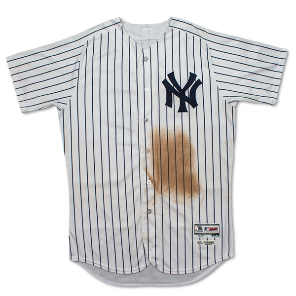 Miguel Andujar 5/30/2018 New York Yankees Game Worn & Signed Pinstripe Jersey - Rookie Season, Dirty! (Steiner LOA)