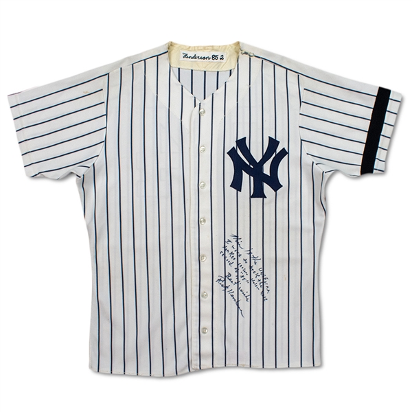 Rickey Henderson Photo Matched 9/25/1985 Single Season STOLEN BASE RECORD New York Yankees Game Worn Signed & Inscribed Jersey