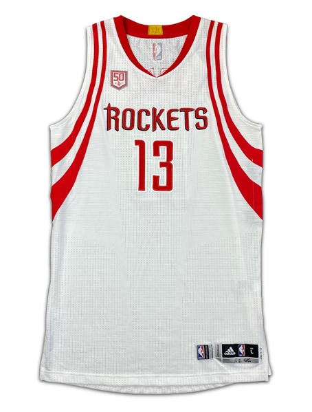 James Harden 2016-17 Houston Rockets Game Used Home Jersey - TRIPLE DOUBLE! PHOTO MATCHED (Resolution)