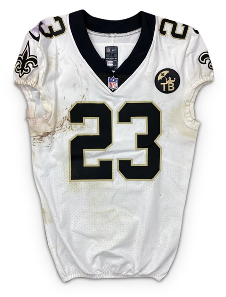 Marshon Lattimore 10/21/18 New Orleans Saints Game Worn Jersey- Photo Matched (NFL PSA/DNA)