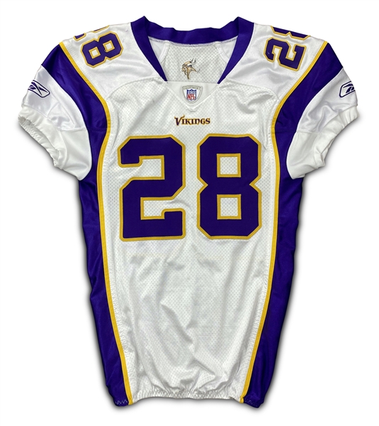 Adrian Peterson 11/11/07 Minnesota Vikings Game Worn Rookie Jersey - Photo Matched (NFL Auctions, Resolution LOA) 2 Team Repairs