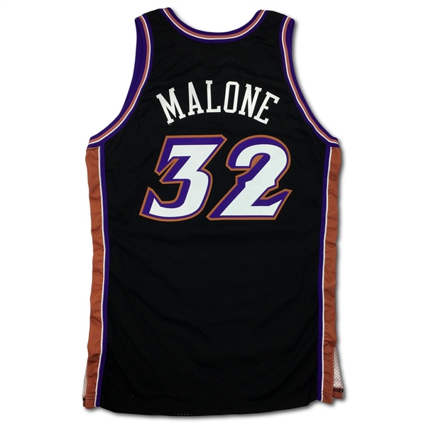 Karl Malone 2003-04 Utah Jazz Team Issued Black Alternate Road Jersey (Jazz Team Source)
