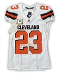 Joe Haden 2016 Cleveland Browns Game Worn Road Jersey - Photo Matched to 11/6/2016 - Unwashed w/Salute to Service Patch