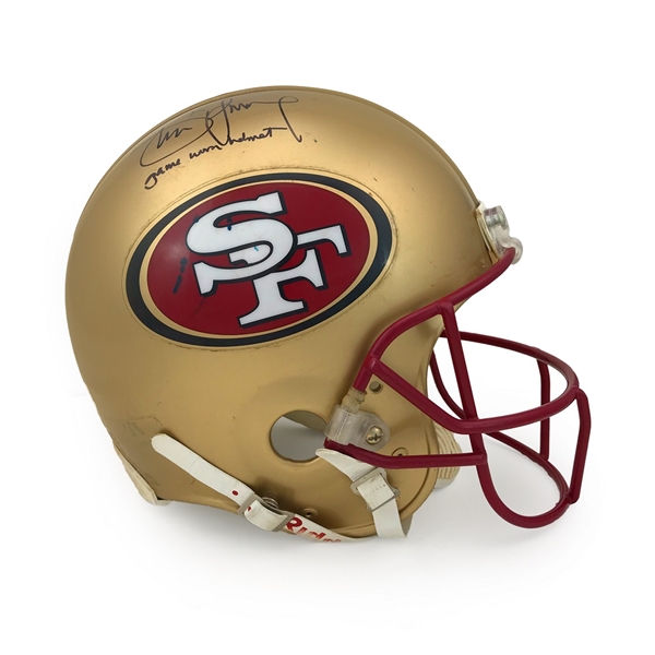 Steve Young 1997 San Francisco 49ers Game Used & Signed Helmet - Outstanding Use, Excellent Example (JSA LOA)