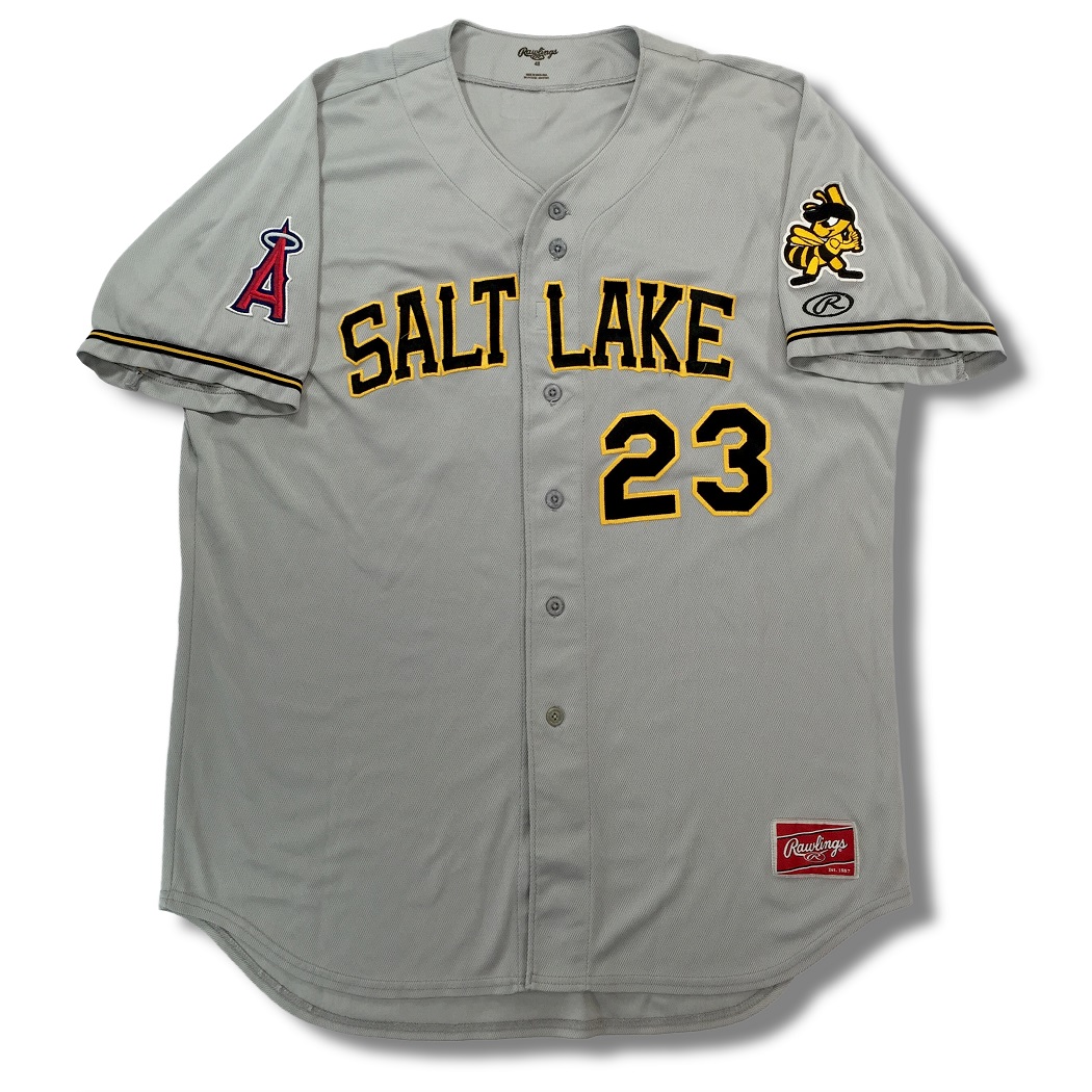 Salt Lake Bees Youth Grey Wilson Away Mike Trout Replica Jersey