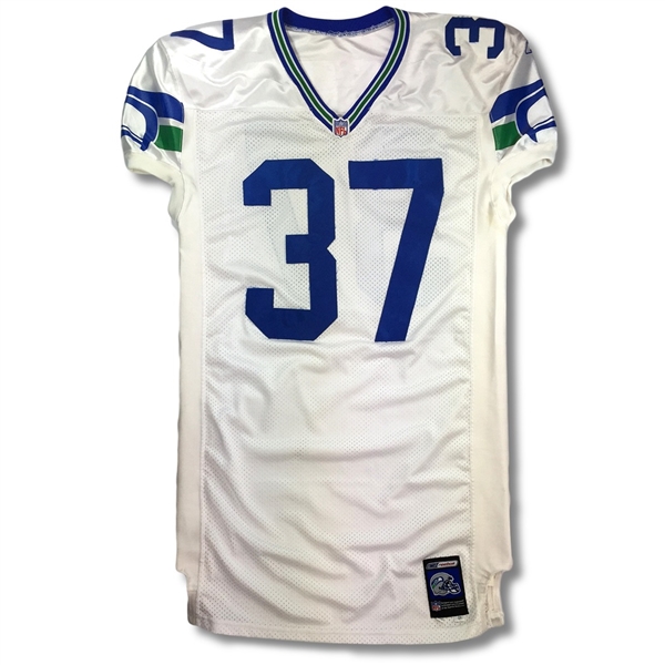 Shaun Alexander 2001 Seattle Seahawks Game Worn & Autographed Jersey (3 Repairs, JSA LOA, Solid Wear)