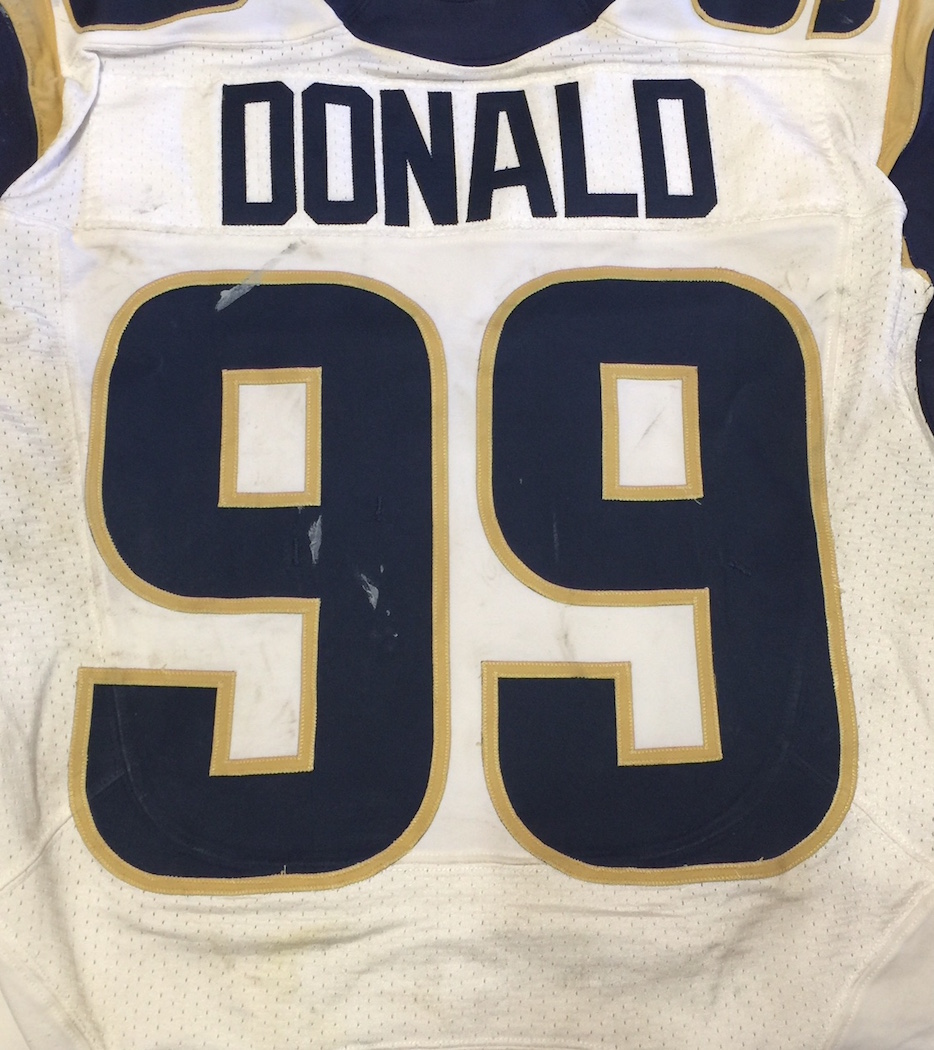 London Games - Rams Aaron Donald game worn Rams jersey (October 22, 2017)  Size 46