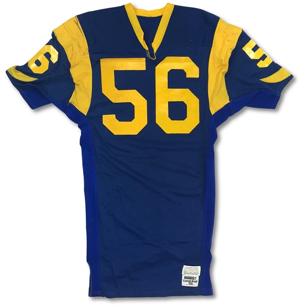 Doug Smith 1980s era Los Angeles Rams Game Worn & Autographed Jersey (Repairs, Team Modifications)