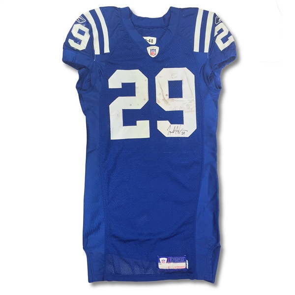 Joseph Addai 2006 Indianapolis Colts Game Worn & Twice Autod Rookie Jersey (Photo Match, JSA LOA, Great Use)