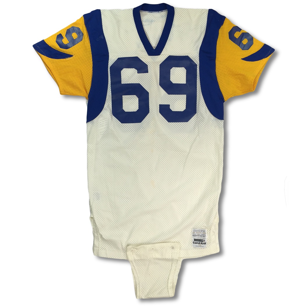 Lot Detail - Greg Meisner Mid 80's Los Angeles Rams Game Worn Jersey  (Repairs, MEARS A10)