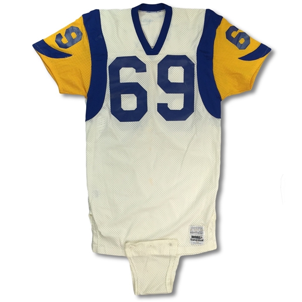 Greg Meisner Mid 80s Los Angeles Rams Game Worn Jersey (Repairs, MEARS A10)