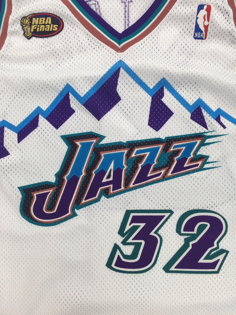 1997-98 Karl Malone Game Worn Utah Jazz Jersey. Basketball, Lot #82484