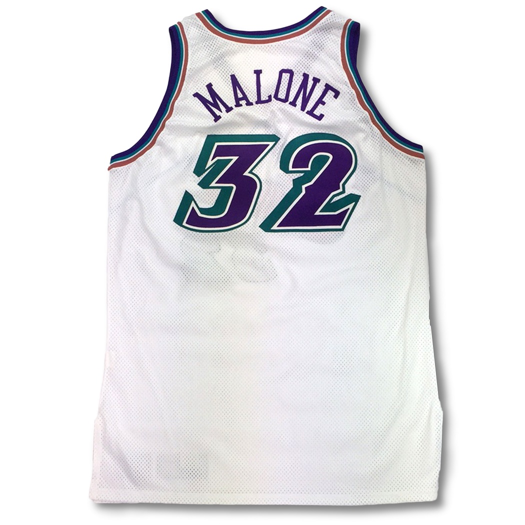 1997-98 Karl Malone Game Worn Utah Jazz Jersey. Basketball