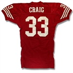 Roger Craig San Francisco 49ers Game Worn Jersey - 13 Repairs! (Incredible Use) 