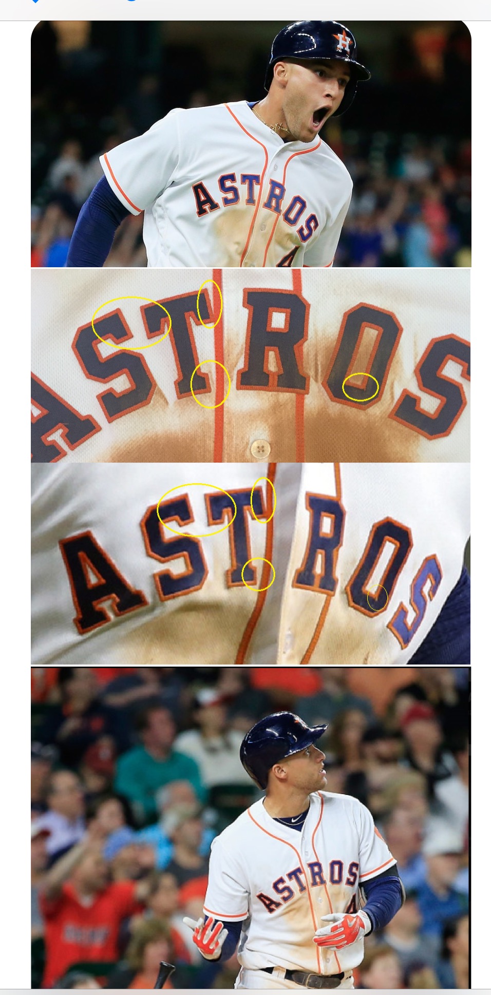Lot Detail - George Springer 5/8/2016 Houston Astros Game Used Mother's Day  Jersey - Dirty! (MLB Auth)