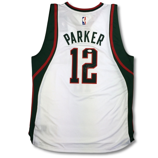 Jabari Parker Autographed Milwaukee Bucks Swingman Jersey (JSA)