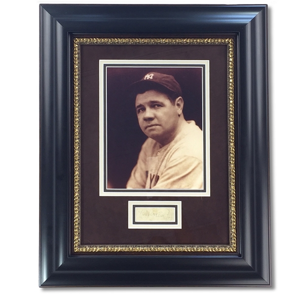 Babe Ruth Autographed & Framed Signature Cut (Gutierrez LOA)