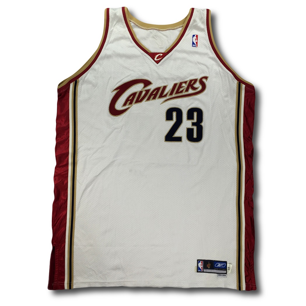 Lot Detail - Lebron James 2003-04 Cleveland Cavaliers Game Worn Home Jersey  (Rookie Season)