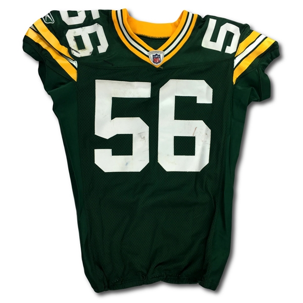 Nick Barnett 2010 Green Bay Packers Game Used Jersey - 10/3/10 vs Lions (Packers COA)