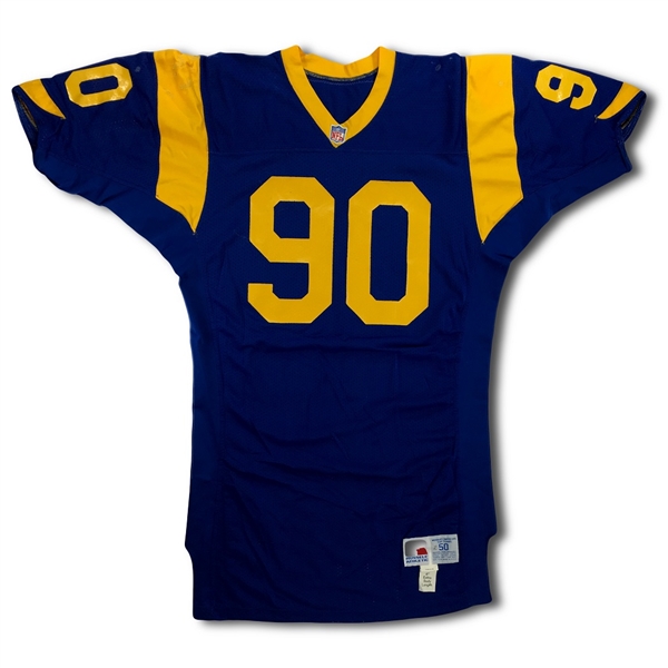 Sean Gilbert 1992 Los Angeles Rams Rookie Home Jersey - Modifications & Repairs