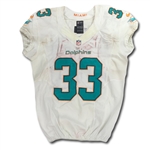 Daniel Thomas 2013 Miami Dolphins Game Used Road Jersey - Multiple Game Use & Repairs (NFL Auctions COA)