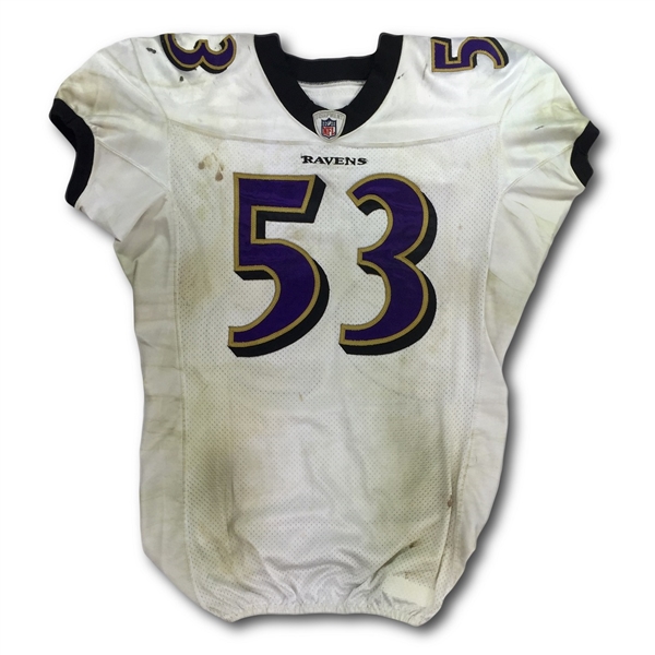 Jameel McClain 2010 Baltimore Ravens Game Used Road Jersey - AFC Championship Game vs Steelers (Ravens LOA)