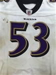 Jameel McClain 2010 Baltimore Ravens Game Used Road Jersey - AFC Championship Game vs Steelers (Ravens LOA)