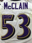 Jameel McClain 2010 Baltimore Ravens Game Used Road Jersey - AFC Championship Game vs Steelers (Ravens LOA)
