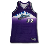 Karl Malone 2002-03 Utah Jazz Game Used Road Jersey