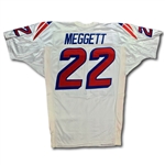 Dave Meggett 1997 New England Patriots Game Used Jersey - Solid Use, Repairs (Team Stamp)